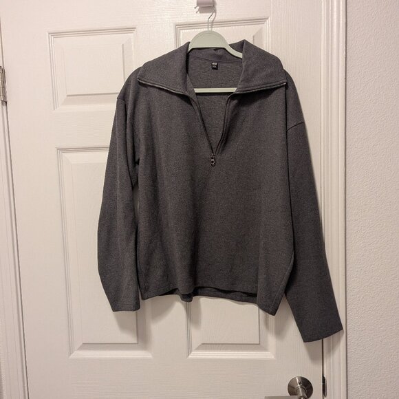 Uniqlo Brushed Jersey Half Zip Pullover Shirt - Picture 1 of 5